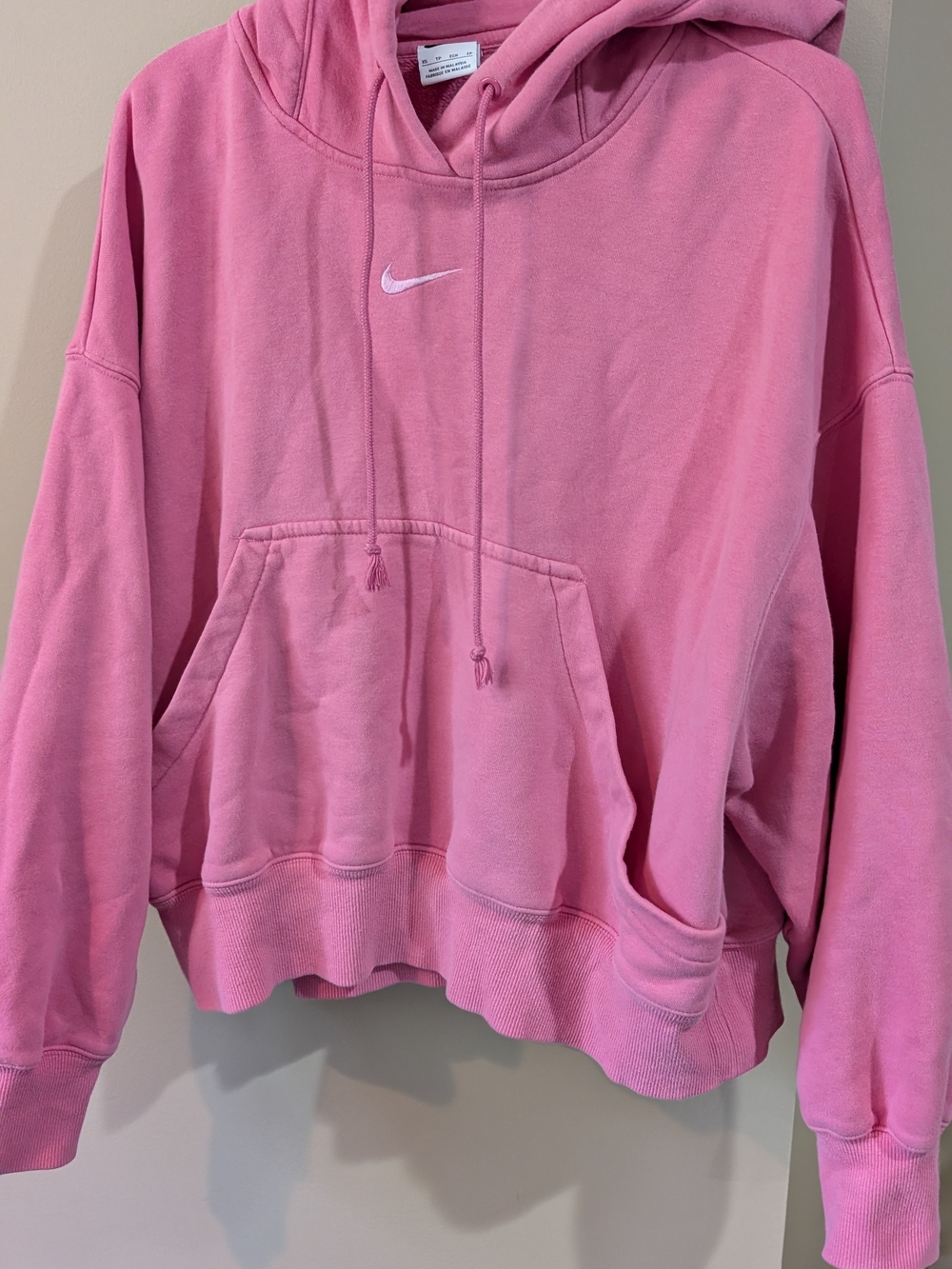 Nike Pink Oversized Women's Hoodie with Swoosh